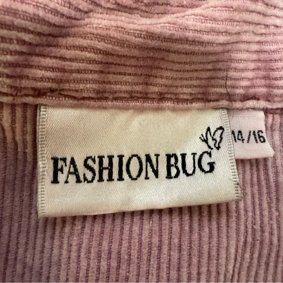 Vintage 90s Pink Corduroy Shacket Distressed Soft Grunge Oversized XL - Picture 6 of 16